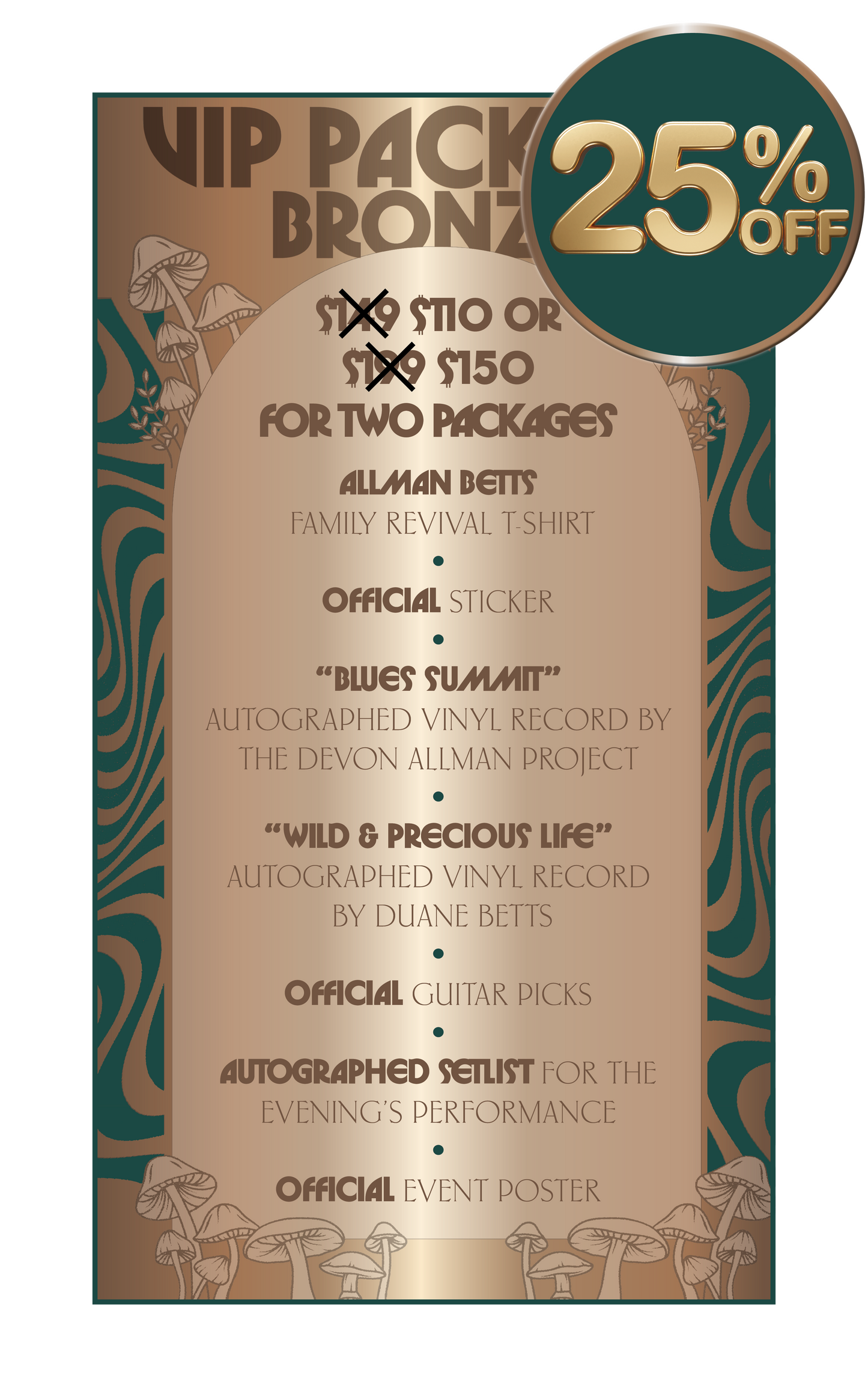 Allman Betts Family Revival - VIP Packages - 12/4/25 - 	Wallingford, CT - Oakdale Theatre